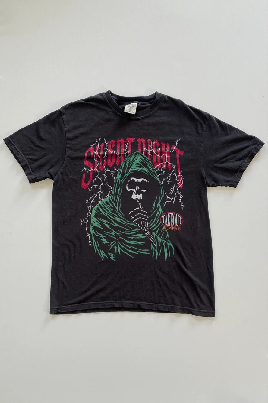 Take Out Order Unisex Black “Silent Night” T-shirt Size XL
